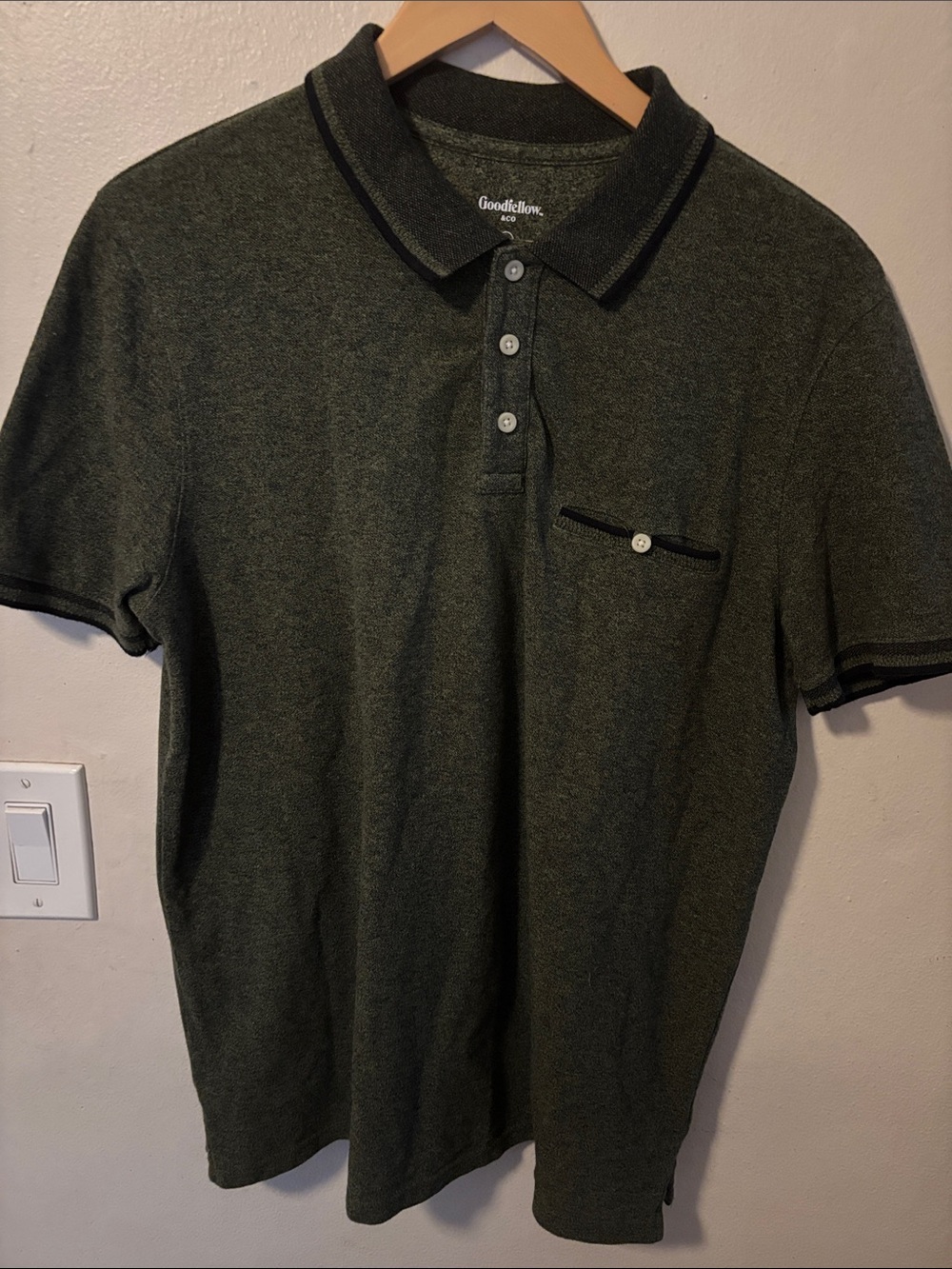 Goodfellow & Co Olive Green Polo with Black Trim